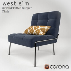 Arm chair - West Elm Oswald Tufted Slipper Chair 
