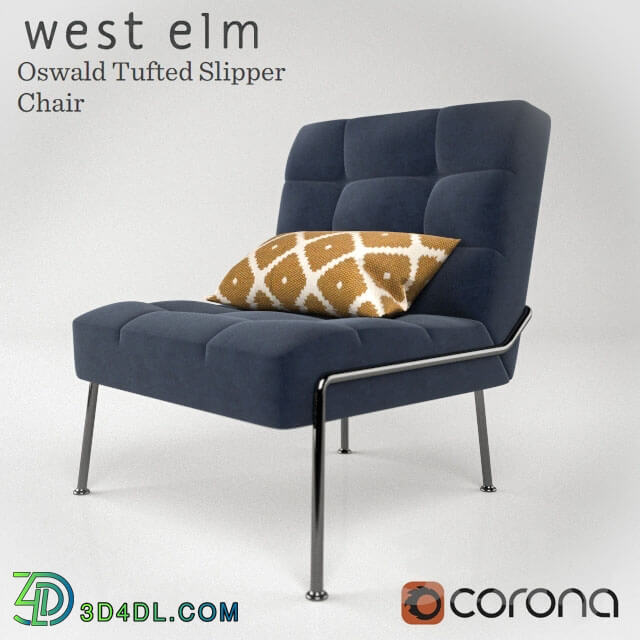 Arm chair - West Elm Oswald Tufted Slipper Chair