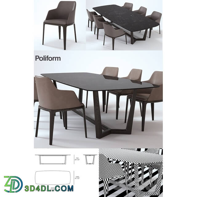 Table _ Chair - Poliforn Concorde - Grace