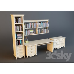 Full furniture set - Computer desk_ bookcase and kamod 