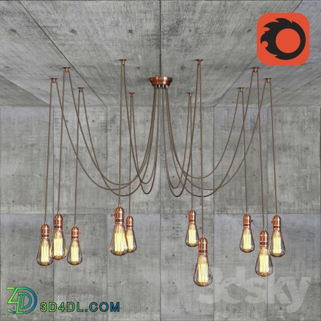 Ceiling light - Rope Edisons lamp