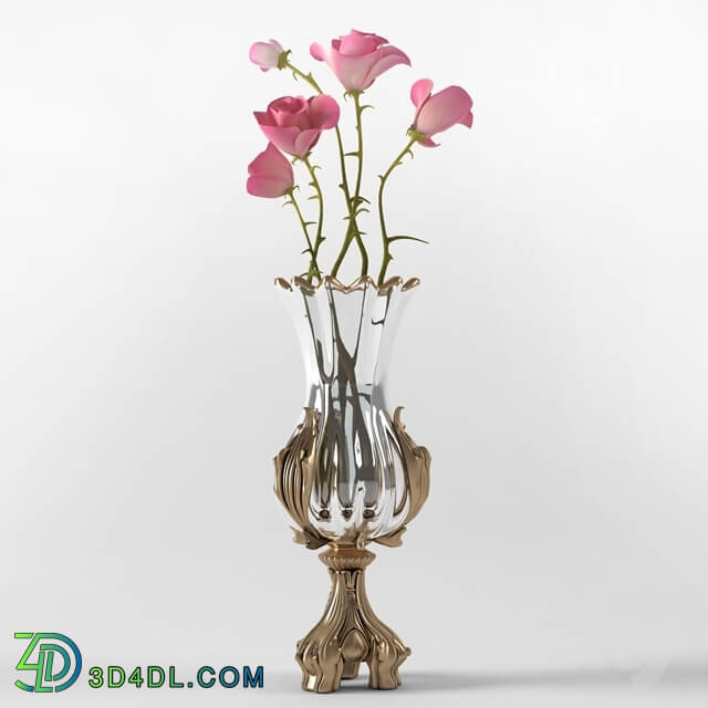 Vase - classic elegant vase of garden roses