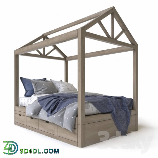 Bed - Cole framed house bed