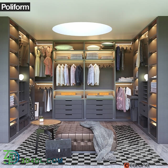 Wardrobe _ Display cabinets - Poliform SENZAFINE walk-in closet