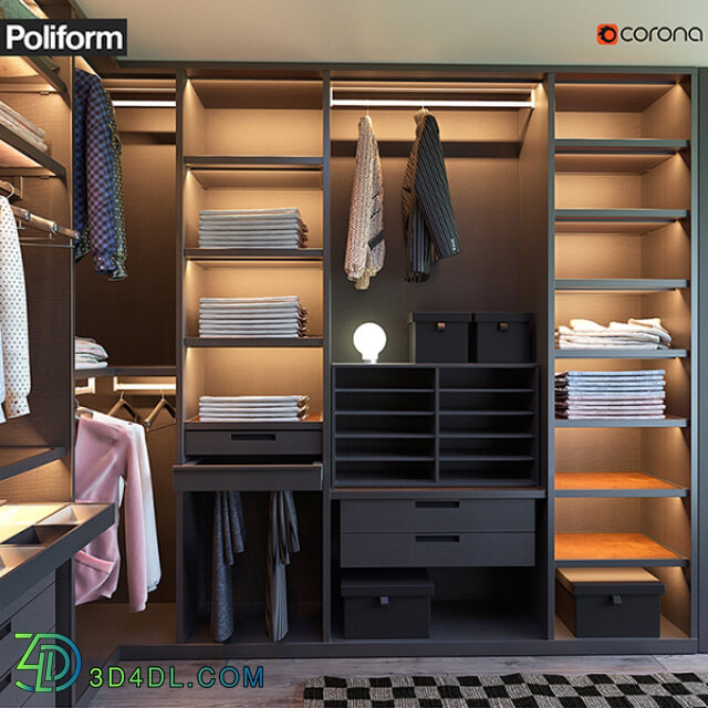 Wardrobe _ Display cabinets - Poliform SENZAFINE walk-in closet