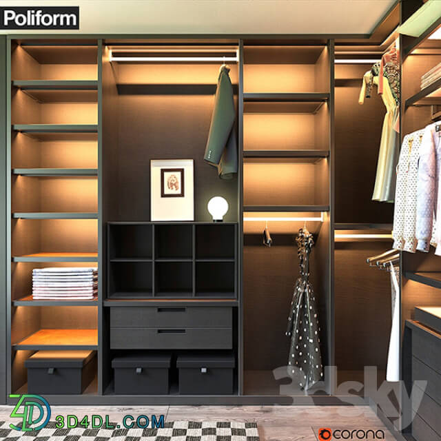 Wardrobe _ Display cabinets - Poliform SENZAFINE walk-in closet