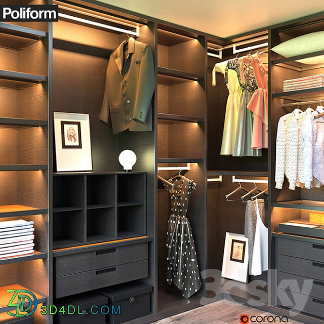 Wardrobe _ Display cabinets - Poliform SENZAFINE walk-in closet