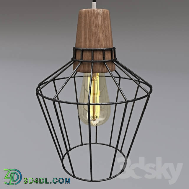 Ceiling light - SUSPENSION CEILING WOODCAGE D-13cm