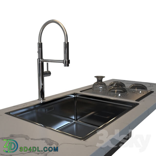 Sink - Washing Franke CEX 210 and mixer Franke Pescara 360