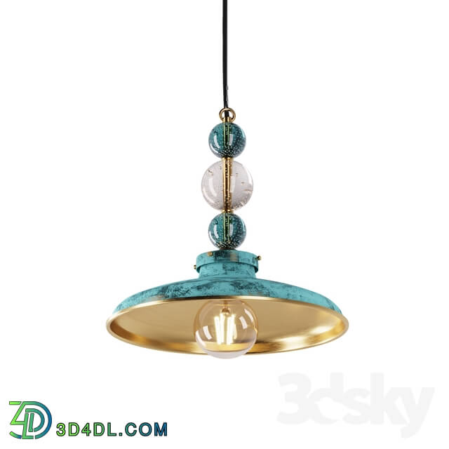 Ceiling light - Brass pendant with glass spheres ART. 5423 by Pikartlights