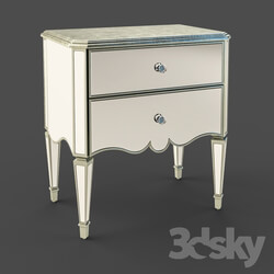 Sideboard _ Chest of drawer - OM Bedside table Fratelli Barri RIMINI in silver coating and mirror finish_ FB.BST.RIM.219 