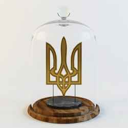 Other decorative objects - Emblem of Ukraine _Golden Trident under the bulb_ 