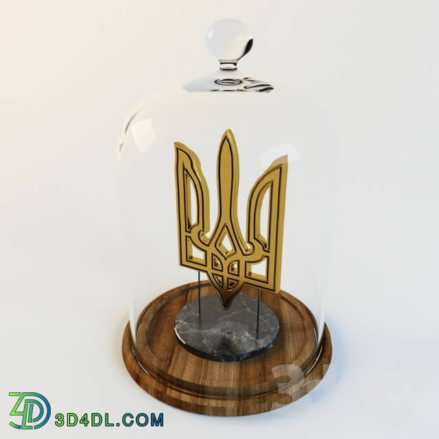 Other decorative objects - Emblem of Ukraine _Golden Trident under the bulb_