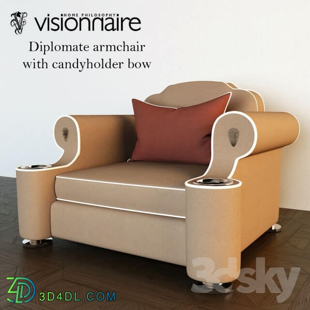 Arm chair - Diplomate armchair with candyholder bow