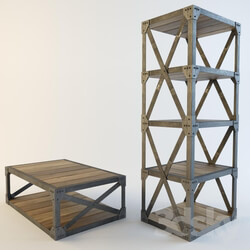 Other - Halo Scaffolding Narrow Bookcase and Coffee Table 