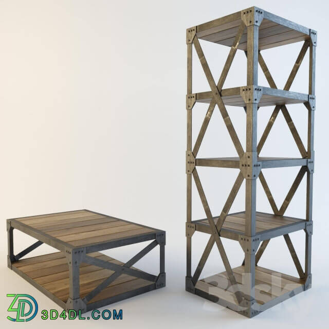 Other - Halo Scaffolding Narrow Bookcase and Coffee Table
