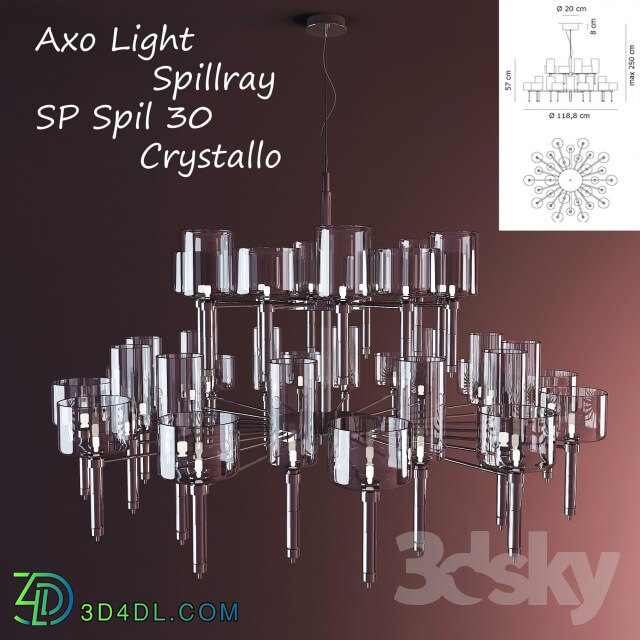 Ceiling light - Axo Light Spillray SP 30 Crystallo Spil