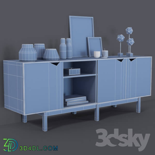 Sideboard Chest of drawer Decor set 002