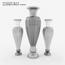 Vase - A set of decorative glass vases 