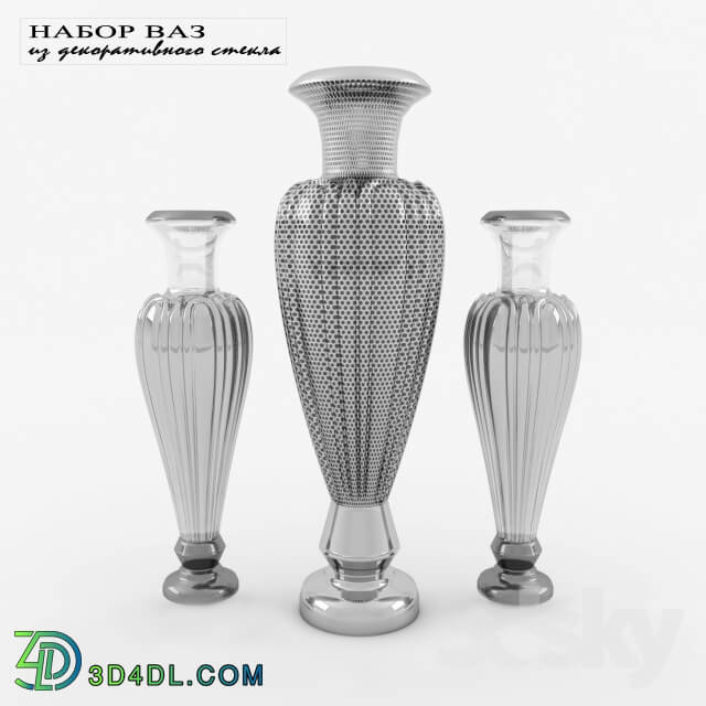 Vase - A set of decorative glass vases