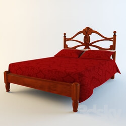 Bed - Bed with a carved is 