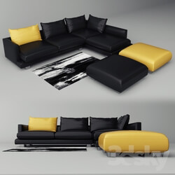 Sofa - SOFA-black _amp_ yellow 