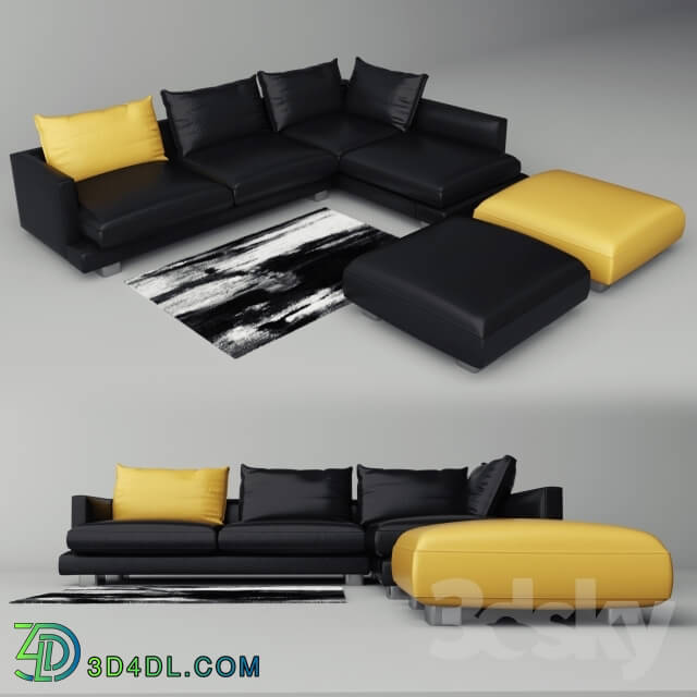 Sofa - SOFA-black _amp_ yellow