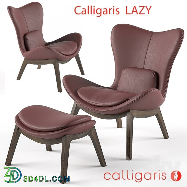 Arm chair - Calligaris Lazy armchair _amp_ footstool