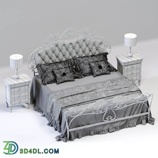 Bed - CorteZARI OLIMPIA Double Bed