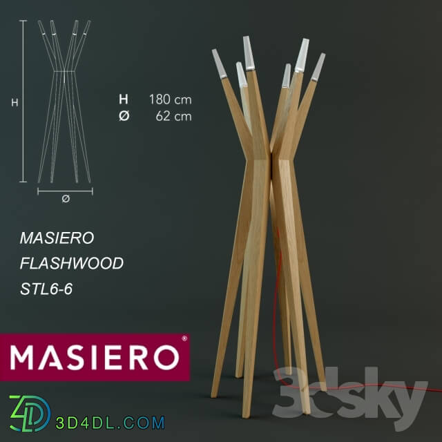 Floor lamp - Masiero FLASHWOOD STL6-6