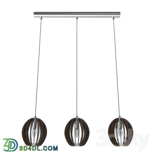 Ceiling light - 94641 Suspension COSSANO_ 3х40W _E14__ L790 steel _ wood_ dark brown