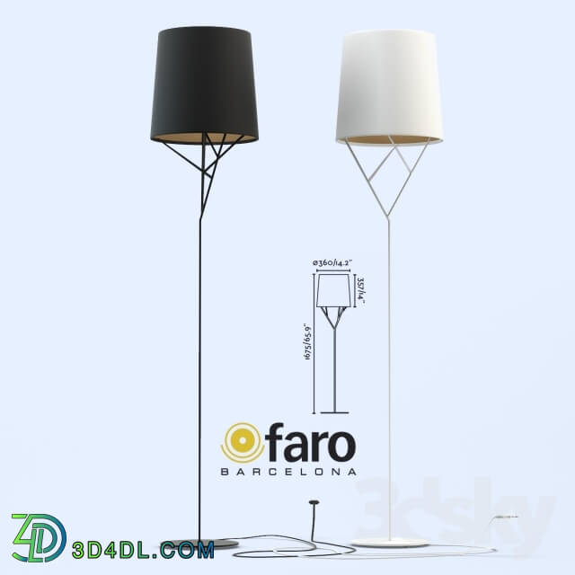 Floor lamp - FARO _ TREE floor lamp Black _amp_ White