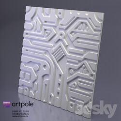 3D panel - _ON REACHING_ Plaster 3D panel EX-MACHINA from Artpole 