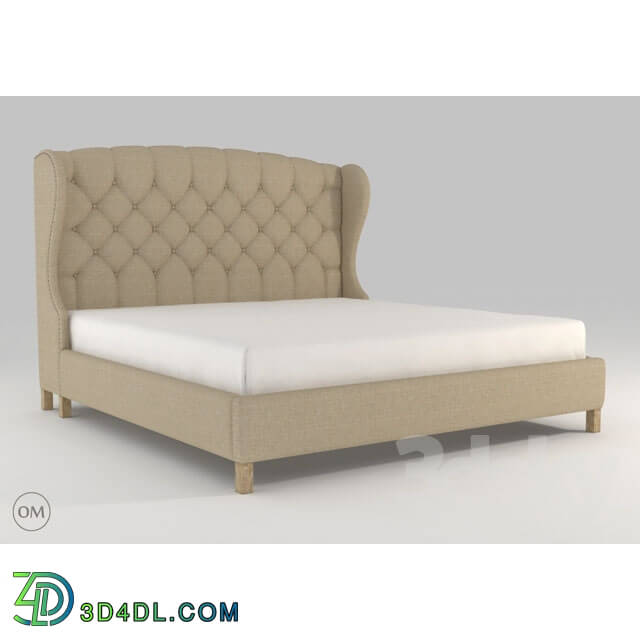 Bed - Meridian wing king size bed 5004K Beige