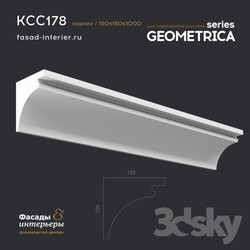 Decorative plaster - Gypsum cornice Art. KCC178. _150x150x1000_. Exclusive decor series _Geometrica_. 