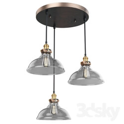 Ceiling light - ARTCRAFT 3-Light Bronze and Copper Pendant Suspension 