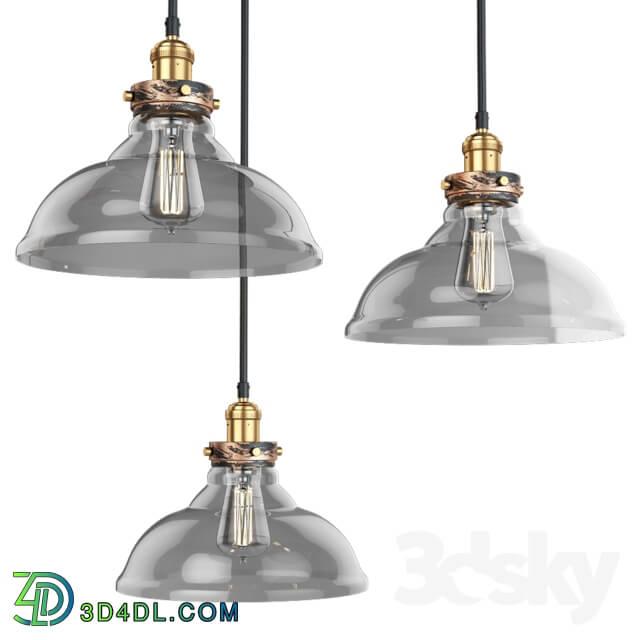 Ceiling light - ARTCRAFT 3-Light Bronze and Copper Pendant Suspension