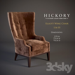 Arm chair - HICKORY _ Elliott Wing Chair 