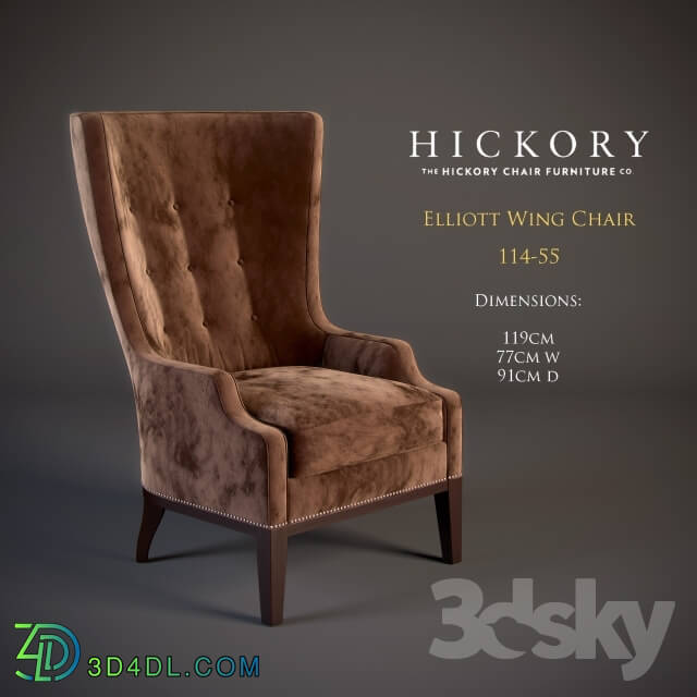 Arm chair - HICKORY _ Elliott Wing Chair