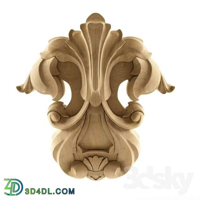 Decorative plaster - wooden cartouche