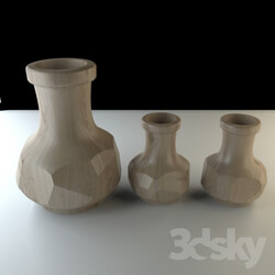 Vase - wooden vase 