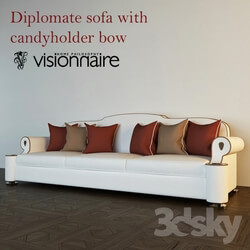 Sofa - Diplomate sofa with candyholder bow 