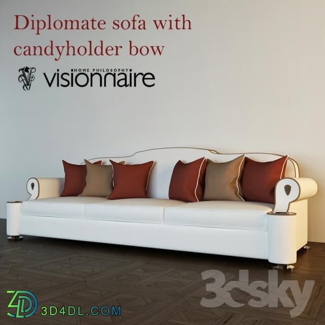 Sofa - Diplomate sofa with candyholder bow