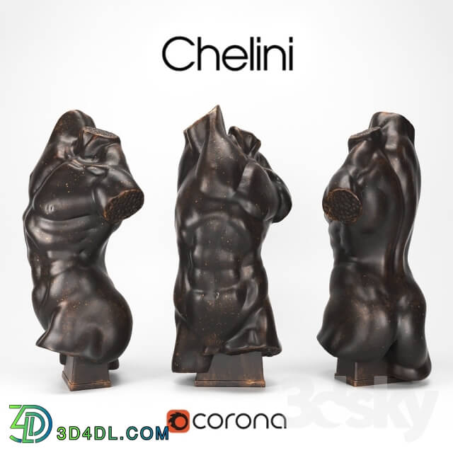 Sculpture - CHELINI Art.241 Statua torso