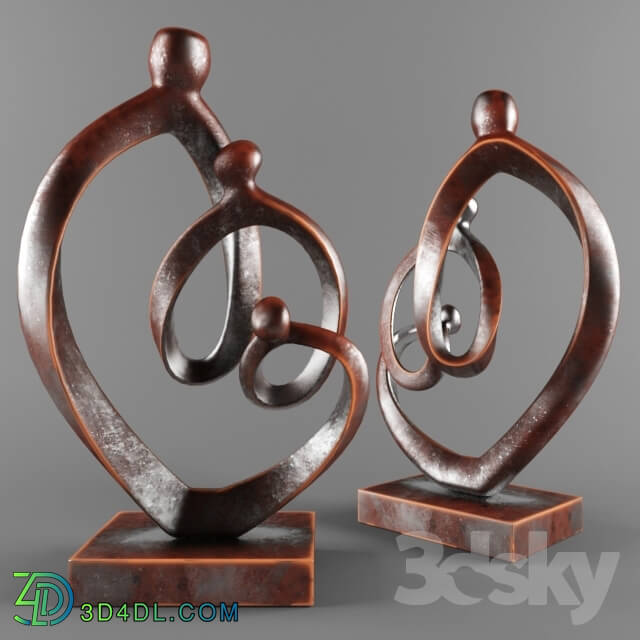 Sculpture - Family Metal Statue