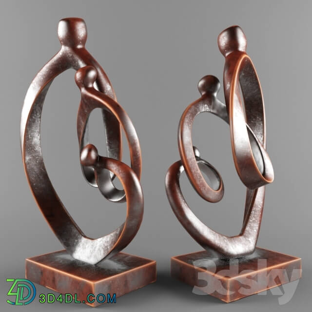 Sculpture - Family Metal Statue