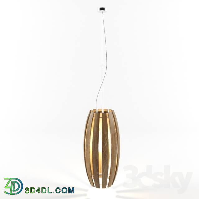 Ceiling light - wood threaded light pendant