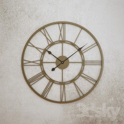 Other decorative objects - Wall Clock Metal Howard Miller 625-472 Stockton 
