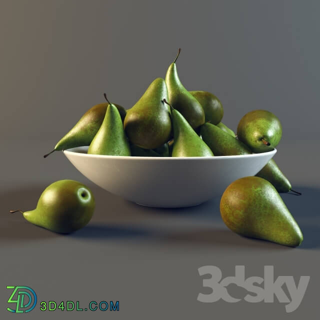 Food and drinks - Pears in a plate