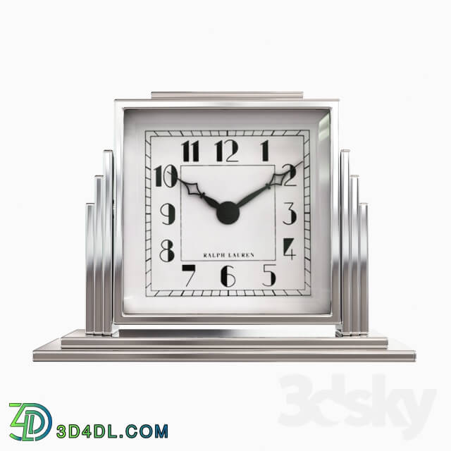 Other decorative objects - Ralph Lauren ATHENA DECO CLOCK - SILVER